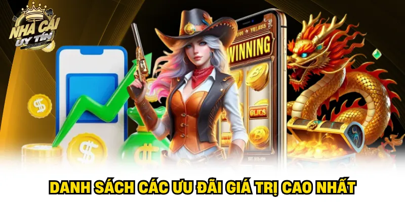 Danh sách các ưu đãi giá trị cao nhất